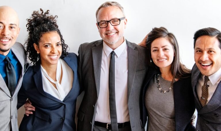 Successful corporate business team