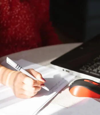 Immigration profile submission concept – person filling out forms for Canada Express Entry