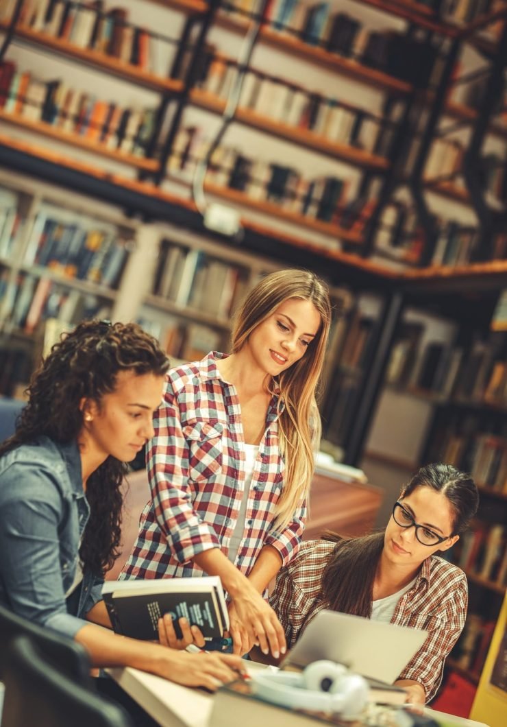 Students in the library